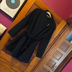 Black Belted light coat with Gold accents!